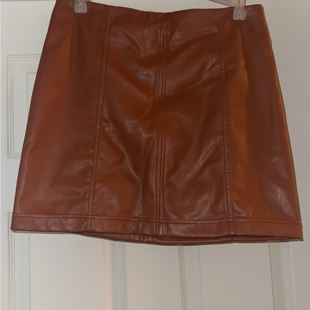 Tinseltown Brown Mini Pencil Skirt for Night Out